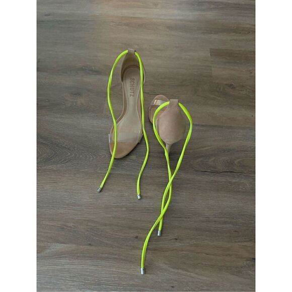 Schutz Neon Lace Up Heels - Picture 3 of 3